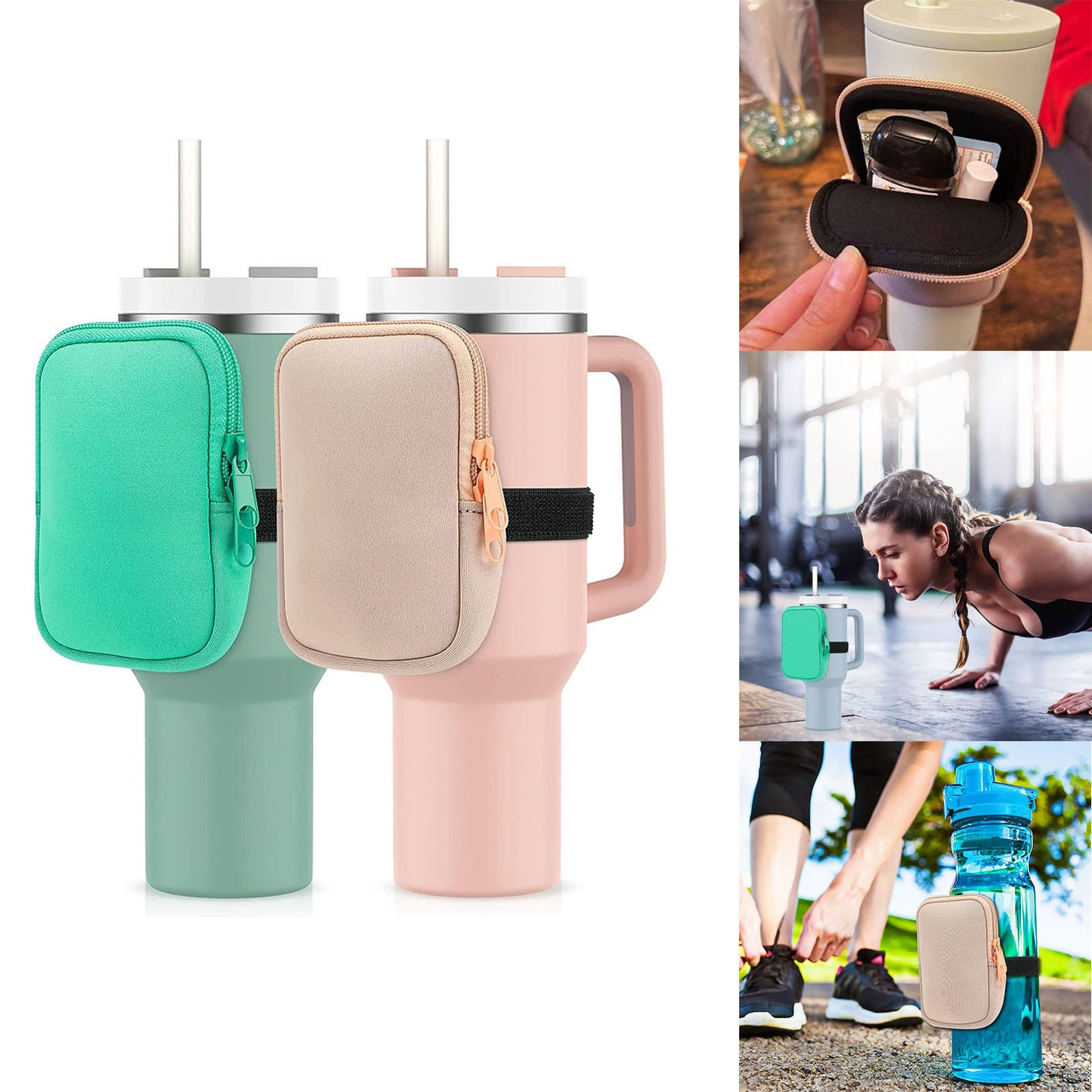Tumbler Bag - Water Bottle Pouch - small duffel bag - Water Bottle bag