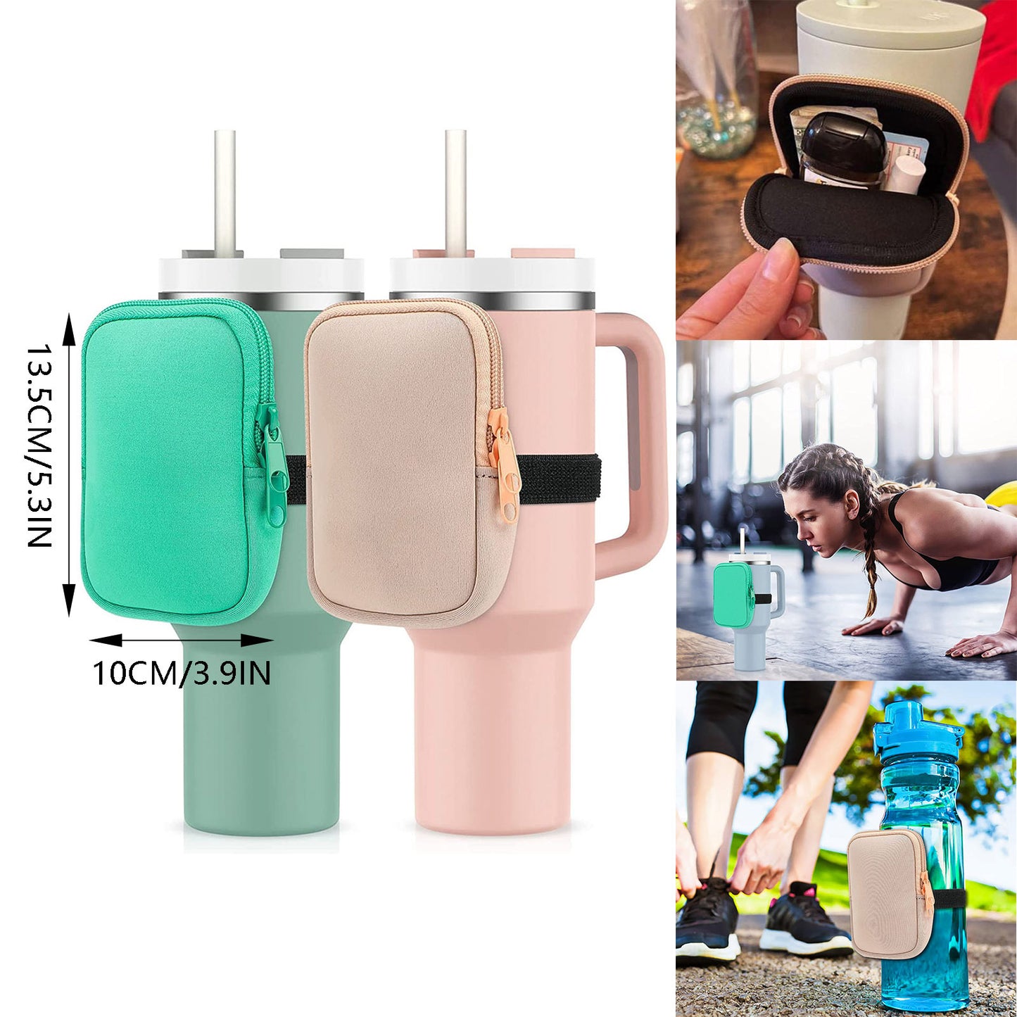 Tumbler Bag - Water Bottle Pouch - small duffel bag - Water Bottle bag
