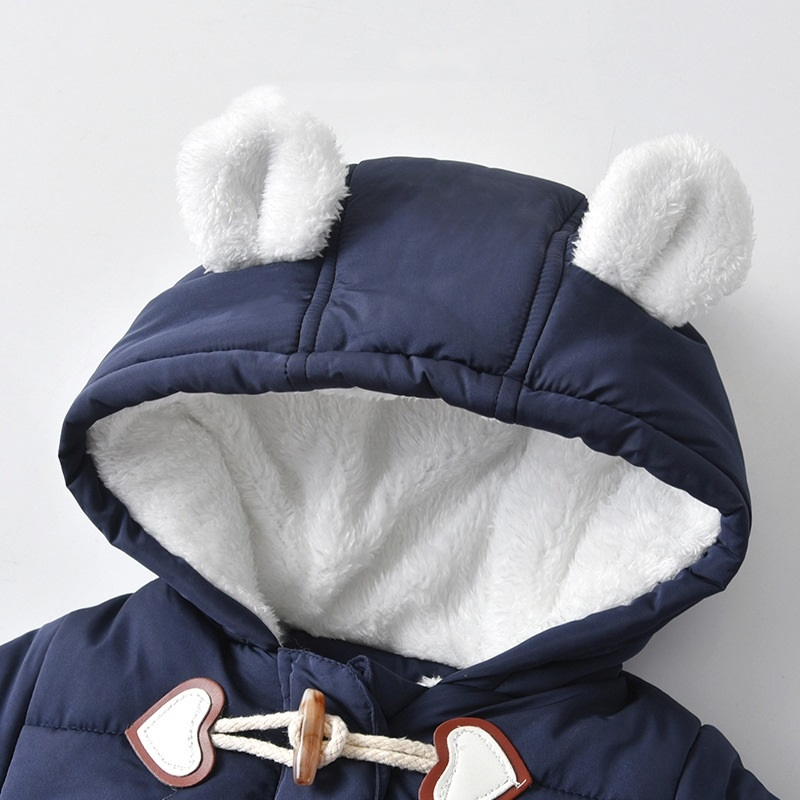 Windproof Hooded Baby Jumpsuit - Baby Jumpsuit with Bear Ears