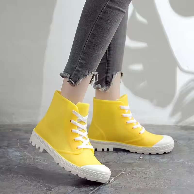 Women's Waterproof Non-Slip Lace-Up Rain Boots