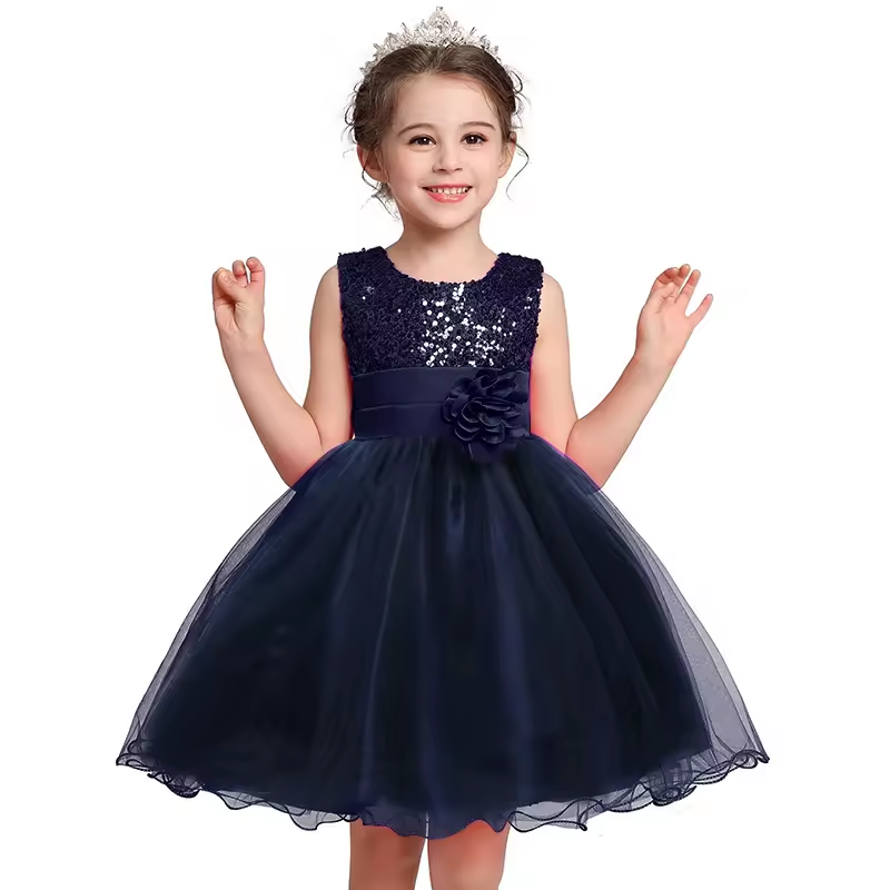 Little Girl Sequins Wedding Princess Dress - Birthday Party Outfit