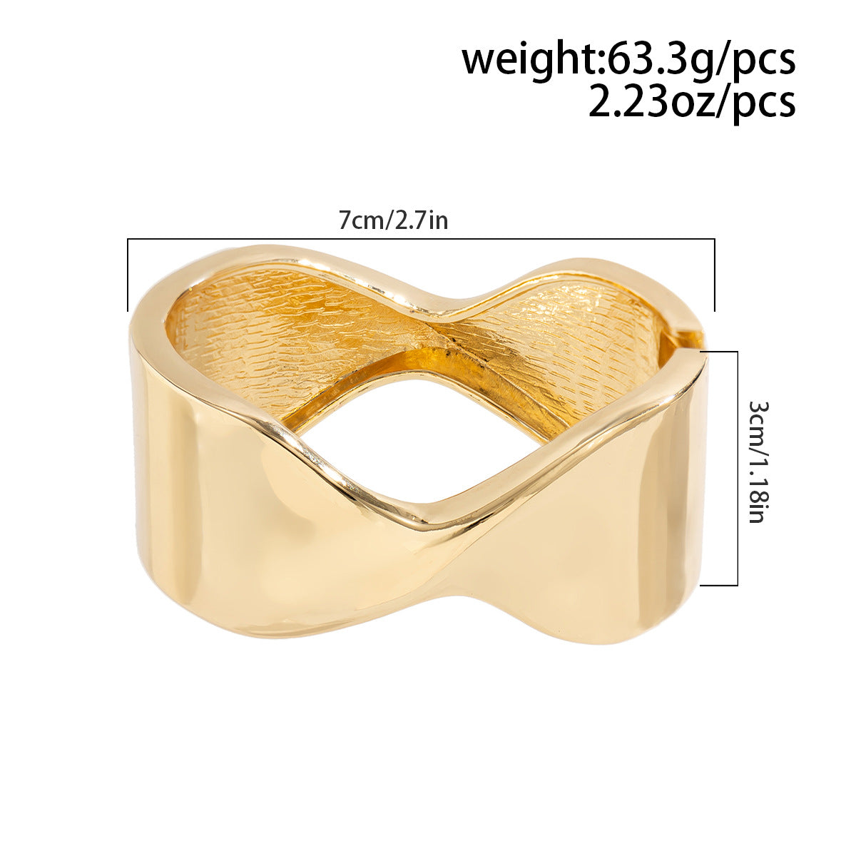 Women's Exaggerated Geometry Square Shiny Wide Bracelet