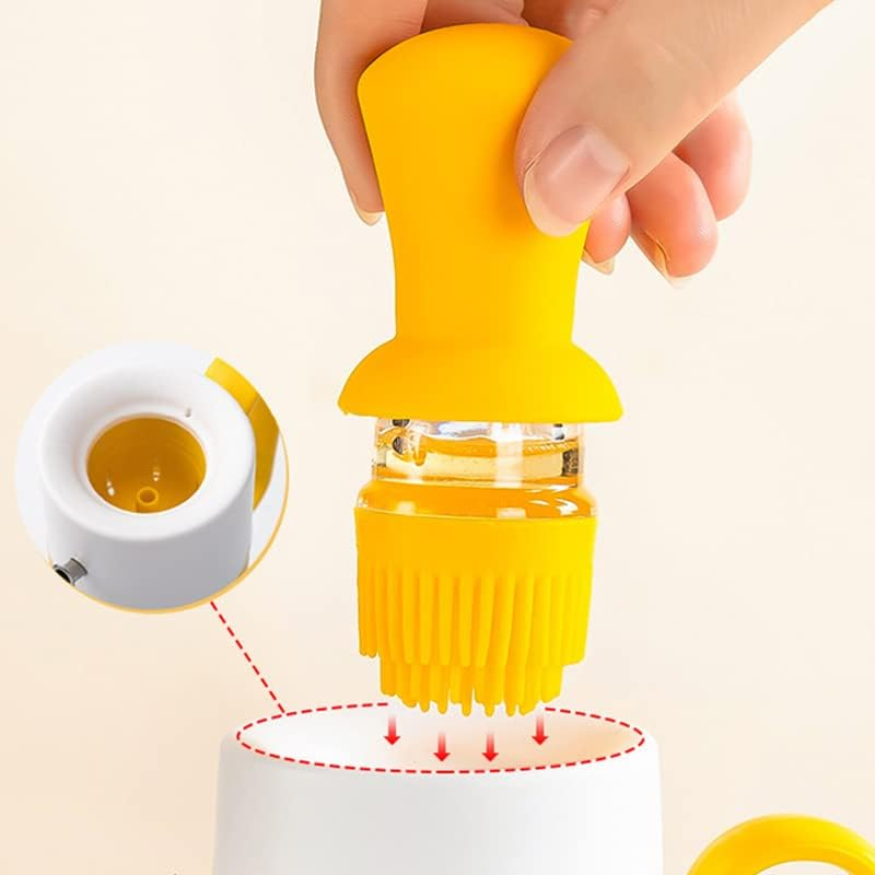 Oil Glass Bottle with Silicone Brush, Silicone Brush Oil Dipenser