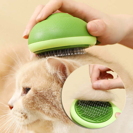 Avocado Shaped Cat Brush - Stainless Steel Needle Pet Grooming Tool