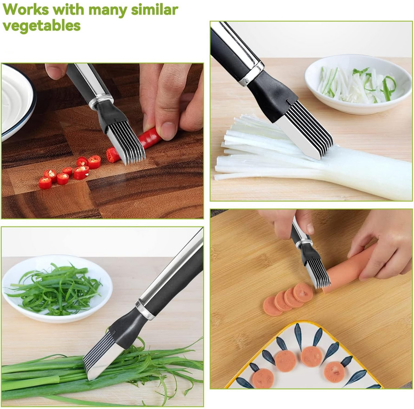 Multi-blade Vegetable Cutter, Green onion cutter, grated silk knife