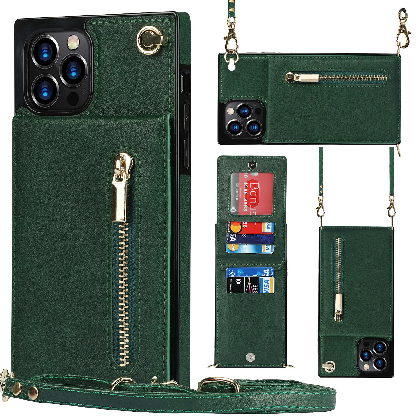 Wallet Case - Zipper Phone Case - Crossbody Phone Holder