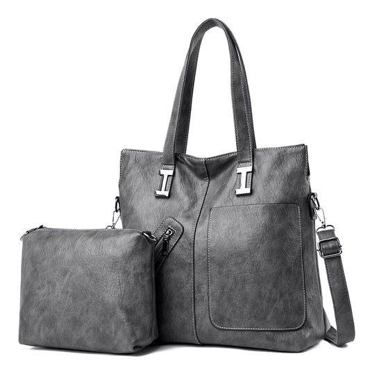 Women's Soft Leather Bag Set - women leather shoulder bag set