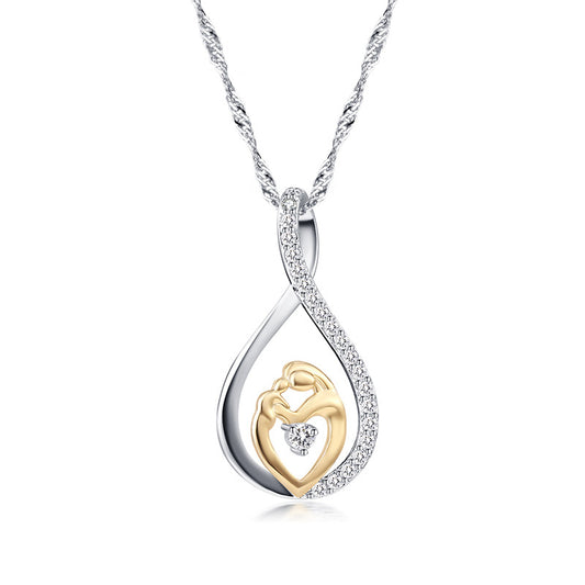 Korean Version Of Micro-Inlaid Zircon Drop-Shaped Necklace, Mother's Day Mother's Pendant