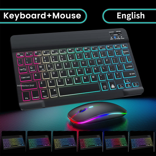 Colorful Luminous Wireless Keyboard And Mouse Set