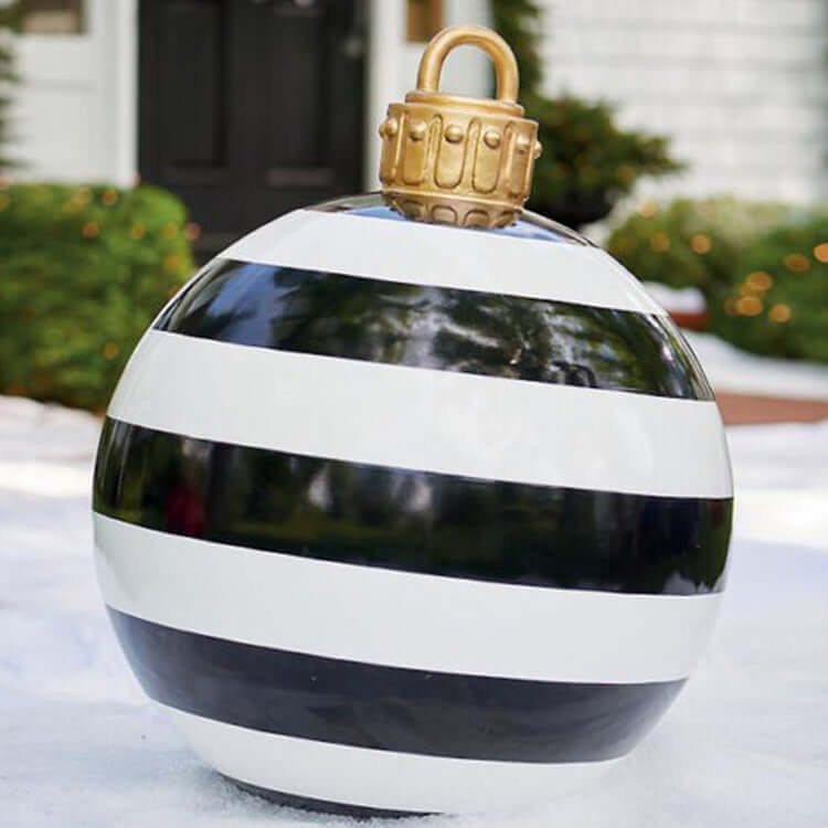 Christmas Ornament Ball - Outdoor PVC 60CM Inflatable Decorated Giant Ball for Xmas Tree Decorations