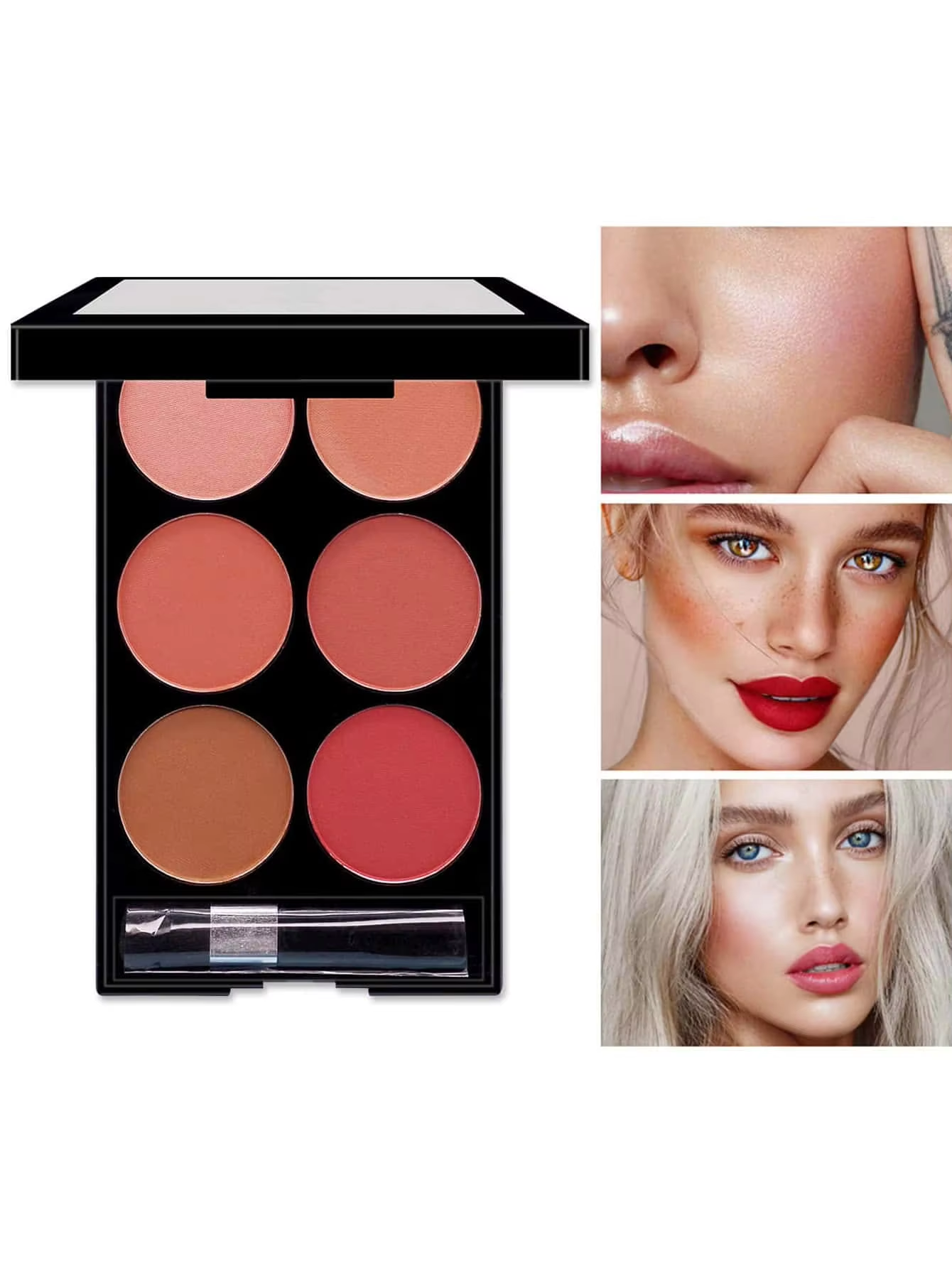 Six Color Blush Palette - All in One Blush and Contour Palette