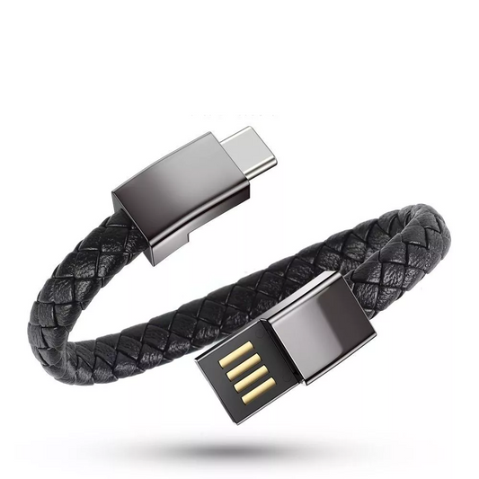 Data Cable Bracelet, Leather USB Charging Cable, Micro Wristband