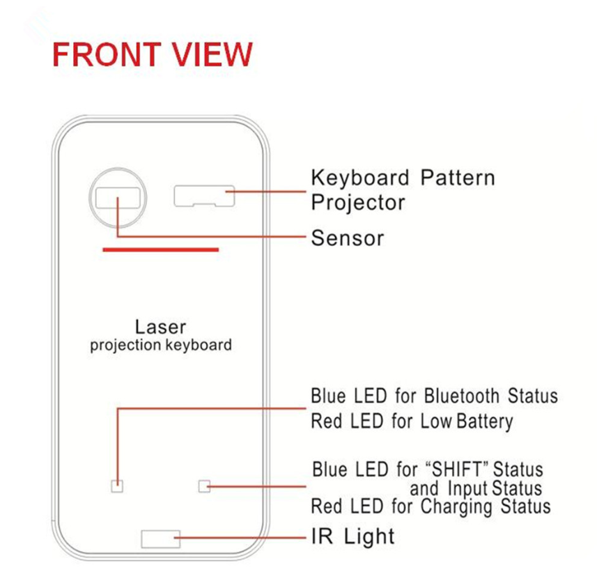 LEING FST Virtual Laser Bluetooth Keyboard with Mouse Function