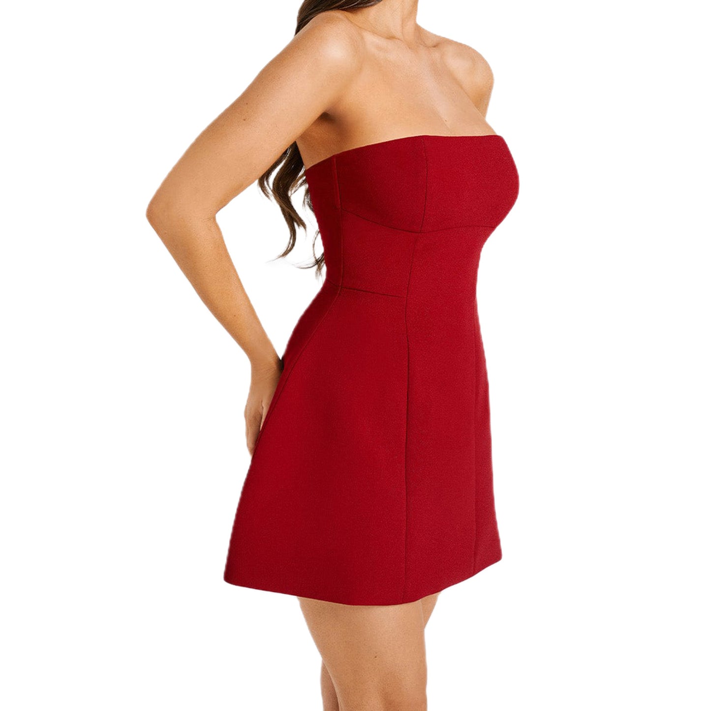 women sleeveless sexy strapless mini dress