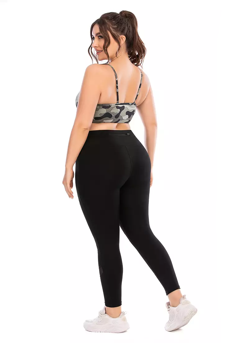 Plus Size Women Sportswear Set - Plus Size Leggings with Pockets