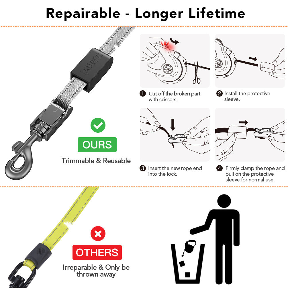 Retractable Reflective Dog Leash - Pet Walking Product