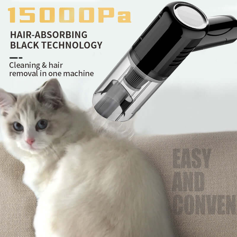 Handheld Small Vacuum for Pet Hair: Dual-use for dry and wet cleaning, ideal for dogs and cats