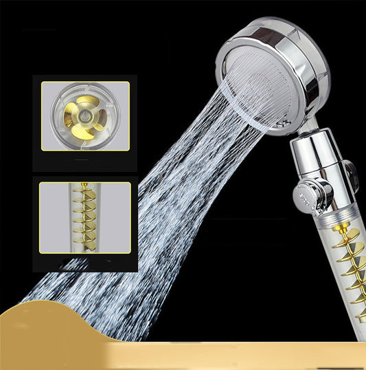 Shower Head Twin-turbo Pressure Impeller, Multifunctional Fan Shower Head