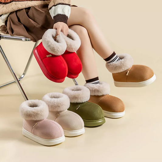 Fluffy Winter Shoes & Women's Fluffy Plush Ankle Boots