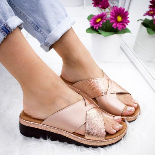 Toe mid heel wedge sandals