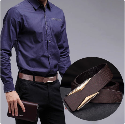 Men's Genuine Leather Belt, Men's First Ply Cowhide Belt