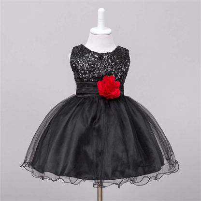 Little Girl Sequins Wedding Princess Dress - Birthday Party Outfit