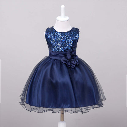 Little Girl Sequins Wedding Princess Dress - Birthday Party Outfit