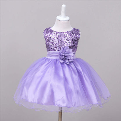 Little Girl Sequins Wedding Princess Dress - Birthday Party Outfit