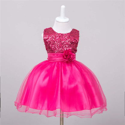 Little Girl Sequins Wedding Princess Dress - Birthday Party Outfit