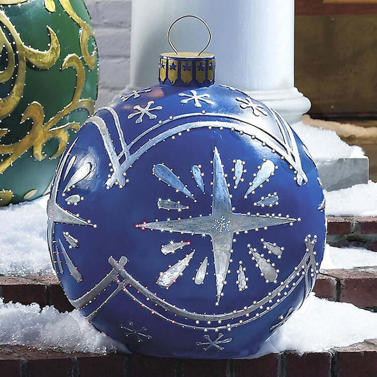 Christmas Ornament Ball - Outdoor PVC 60CM Inflatable Decorated Giant Ball for Xmas Tree Decorations