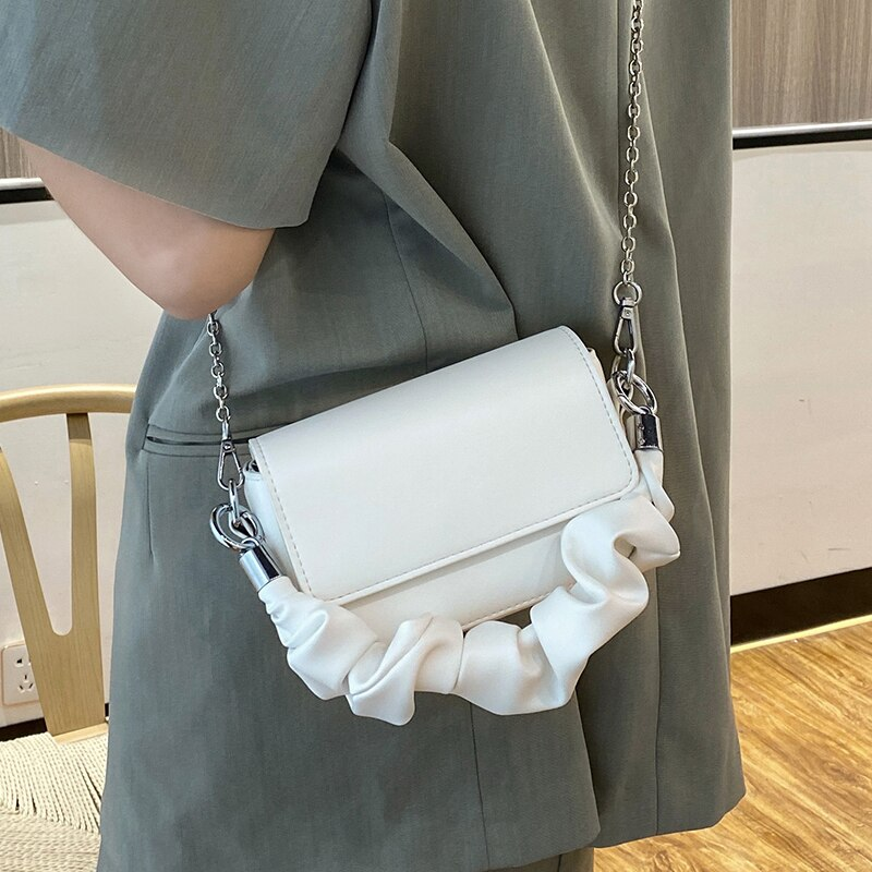 Women's Mini Bag with Chain - Small Square One-Shoulder Handbag