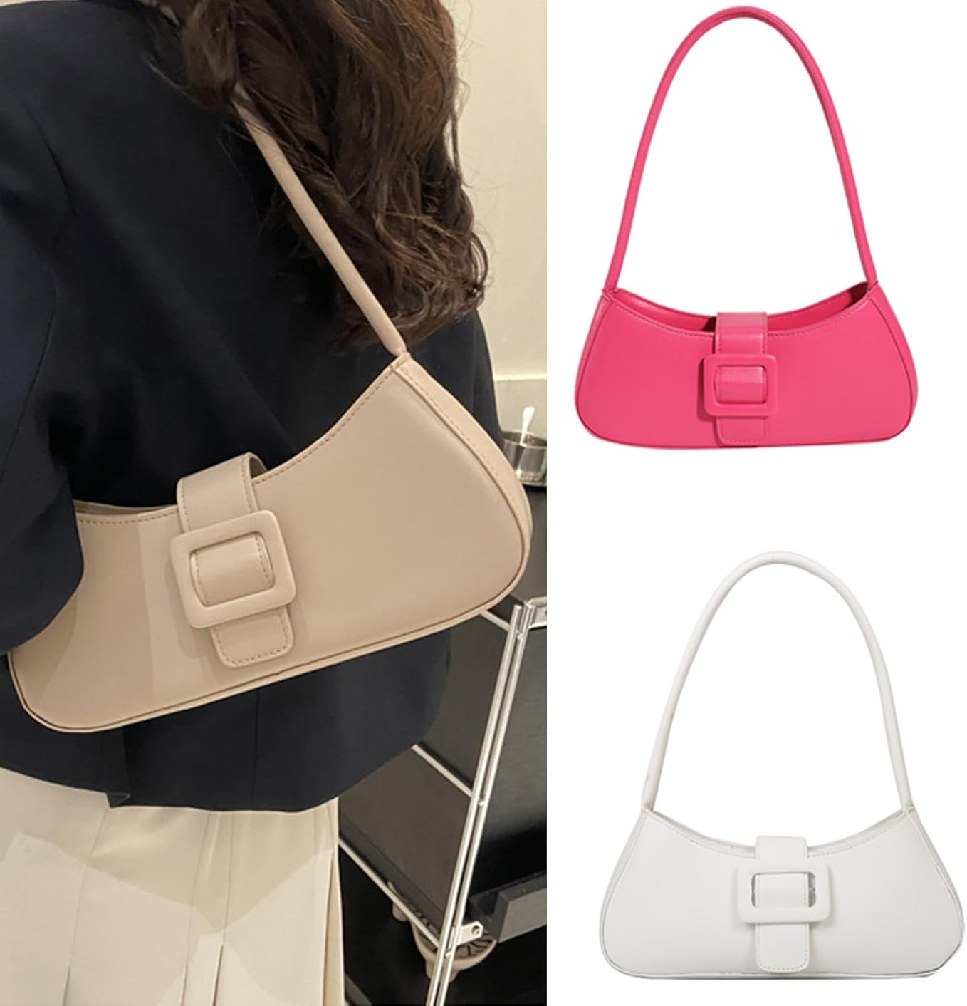 Women's Armpit Bag - Shoulder Bags - Solid Color Armpit Bag