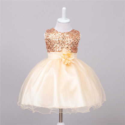 Little Girl Sequins Wedding Princess Dress - Birthday Party Outfit