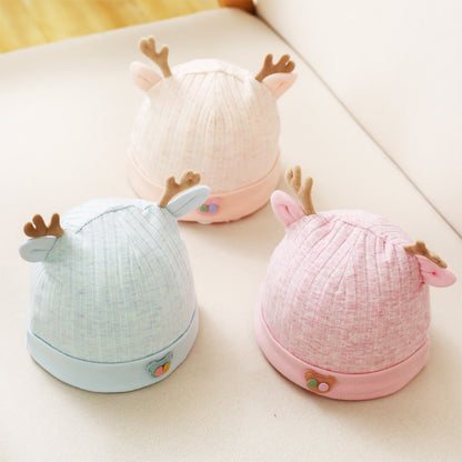 Baby hat with deer antlers - Baby hat with antlers - Newborn baby hat
