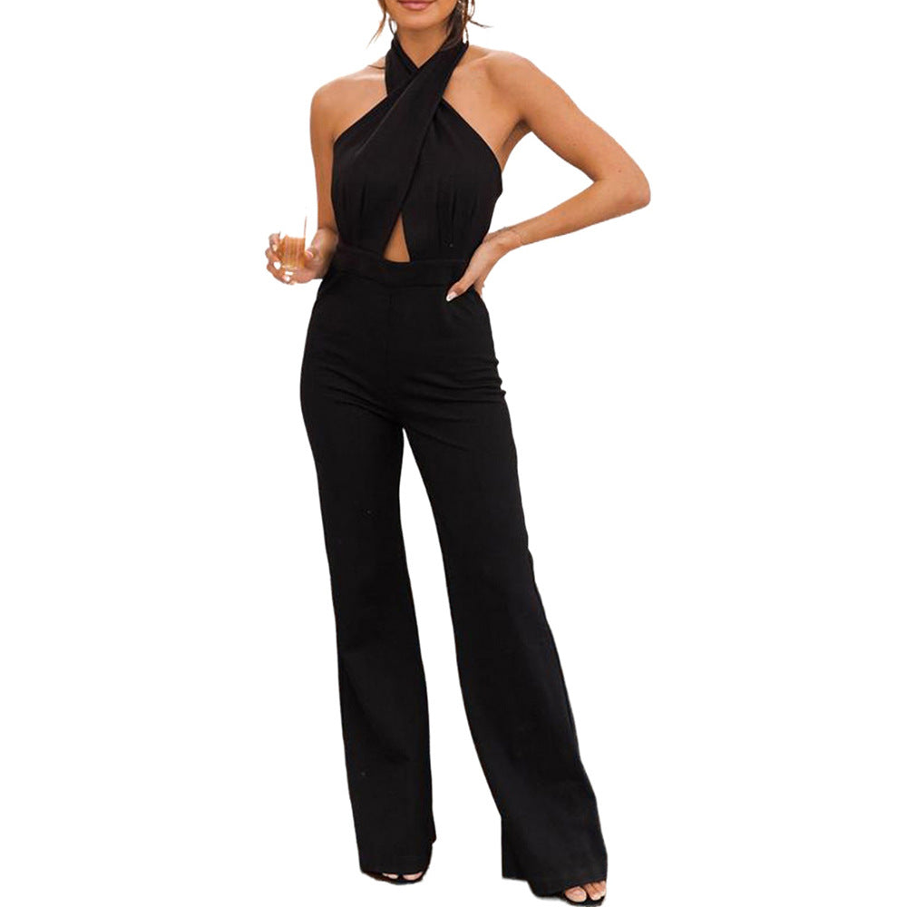 women back neck hook jumpsuit