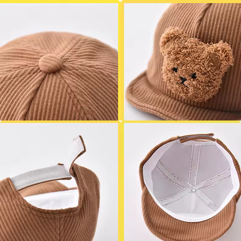 Teddy Bear Baby Hat - Baby Hat - Baby Adjustable Hat