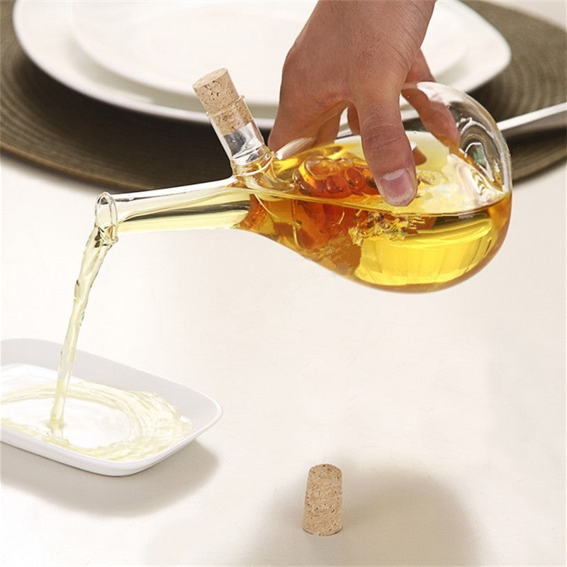 2-in-1 Oil and Vinegar Dispenser & Clear Glass Olive Oil Bottle Container