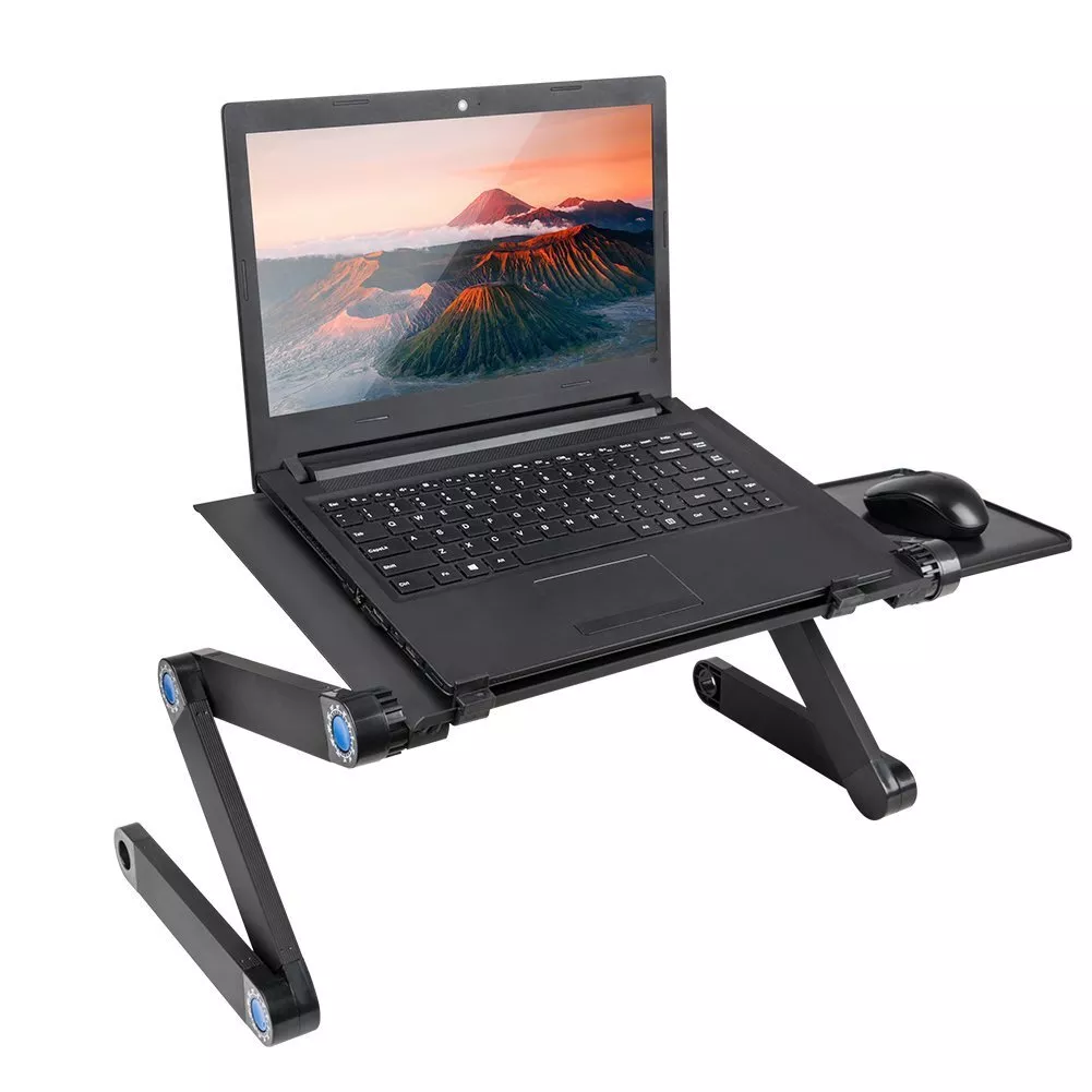 Portable Laptop Desk with Fan, Adjustable Laptop Stand, Computer Desk