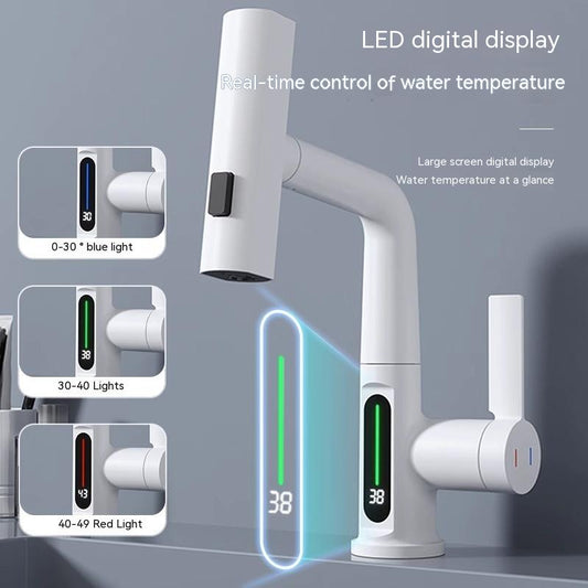 Intelligent Digital Display Basin Faucet with Temperature Control