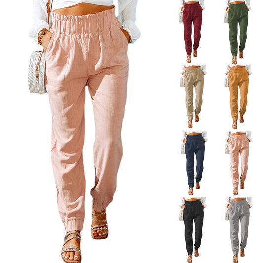 High-waisted pants for women & Elastic waist pants women