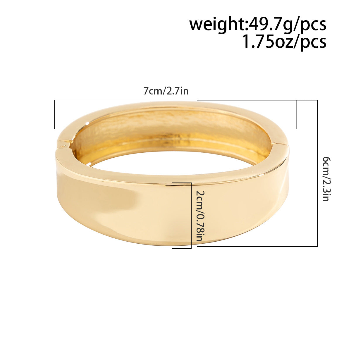 Women's Exaggerated Geometry Square Shiny Wide Bracelet