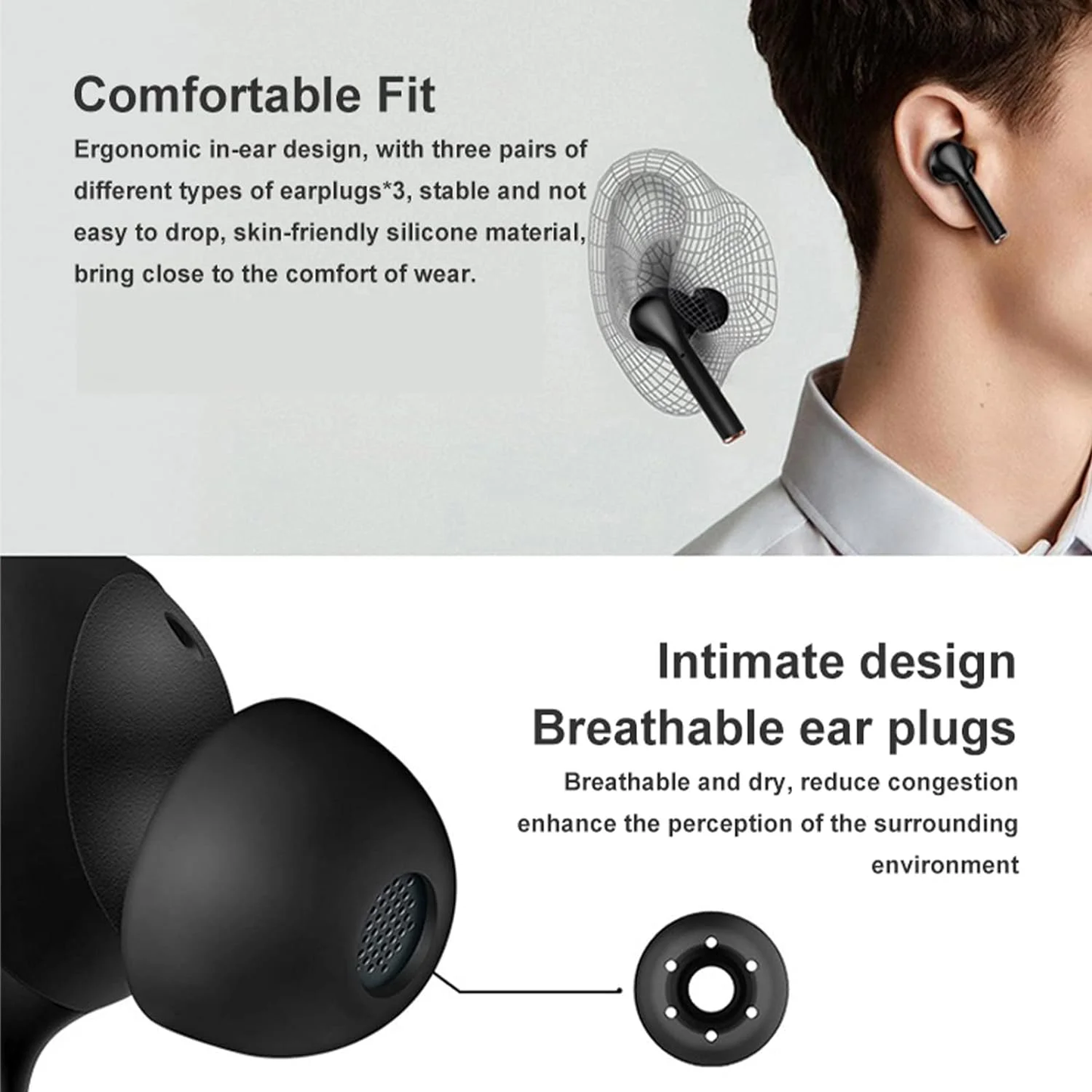 Wireless Bluetooth Headset, Bluetooth Headphones, Wireless Earphones