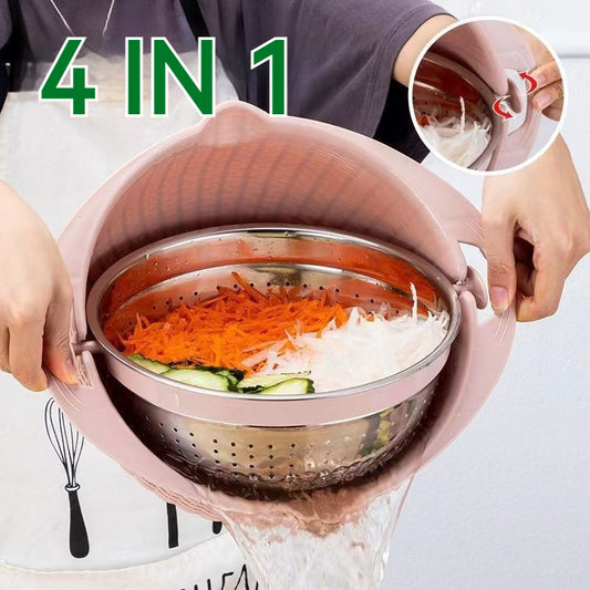 Removable Double Layer Fruit and Vegetable Draining Basket