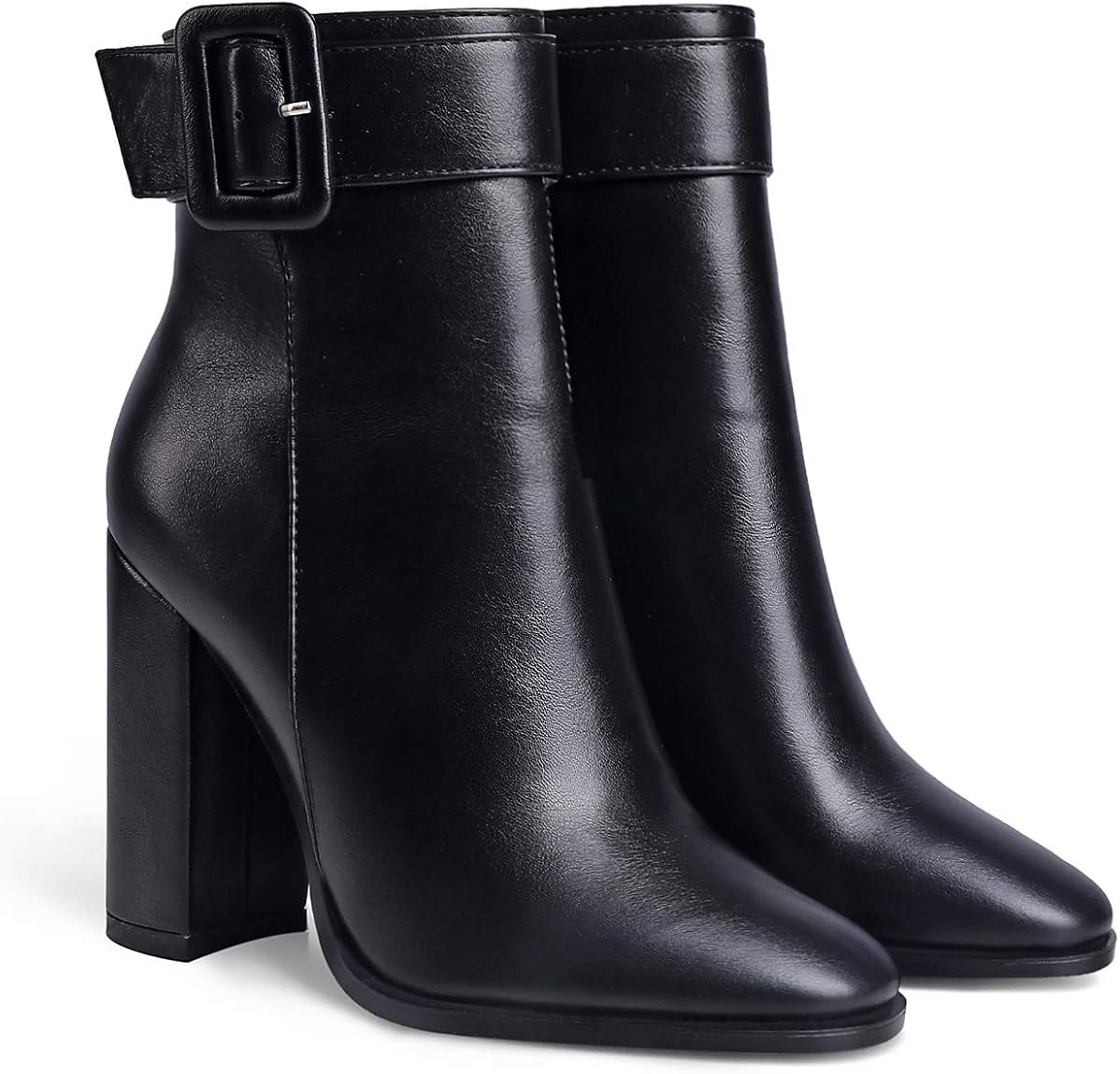 women thick high heel leather ankle boots & leather High Heeled Boots