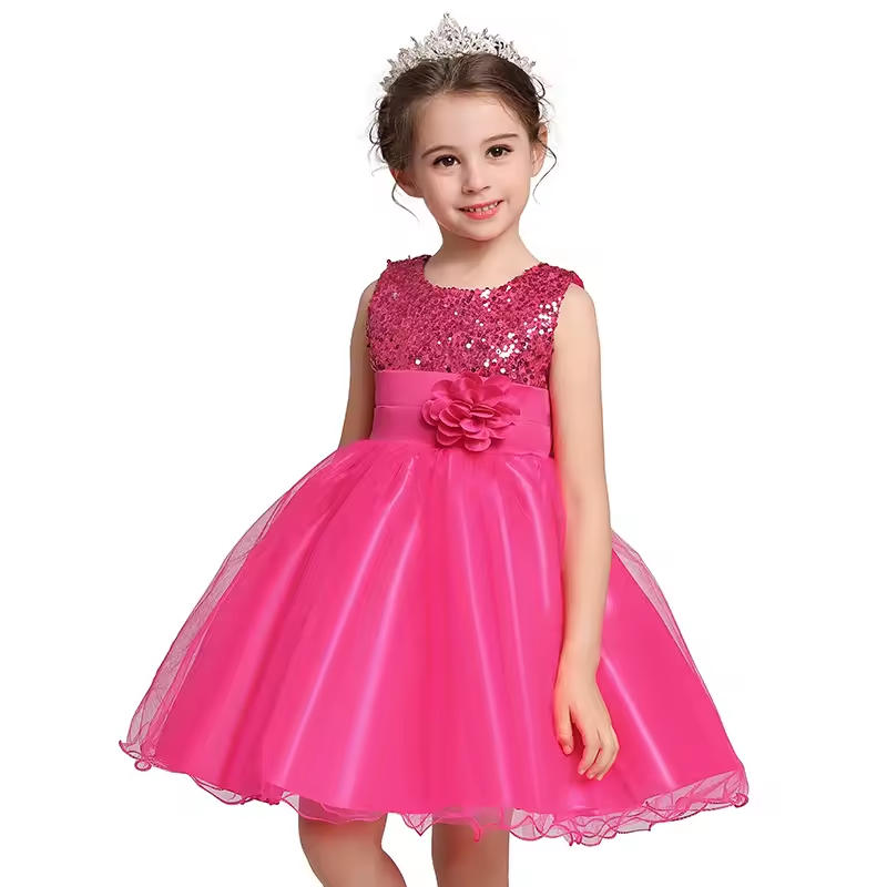 Little Girl Sequins Wedding Princess Dress - Birthday Party Outfit