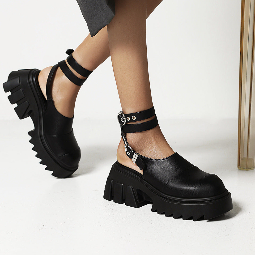 women's Chunky platform buckle shoes & Women Platform Sandelet