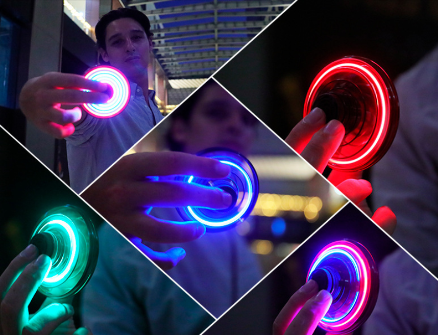 Mini Fingertip Gyro Drone - LED UFO Design with Interactive Spinning