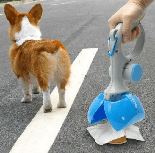 Portable Pet Toilet Picker - Dog Feces Picker with Garbage Bag and Clip