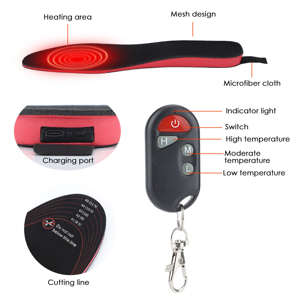 Electric Heated Insoles, Rechargeable Heated Insoles, Foot Warmer