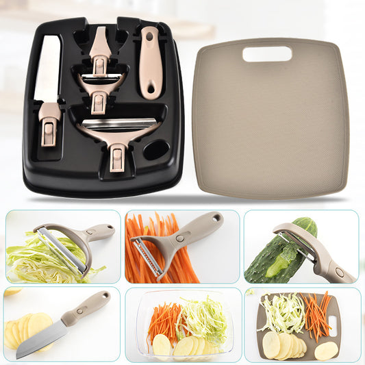 Multifunctional Kitchen Set Cutter Peeler Chopping Board With Cover